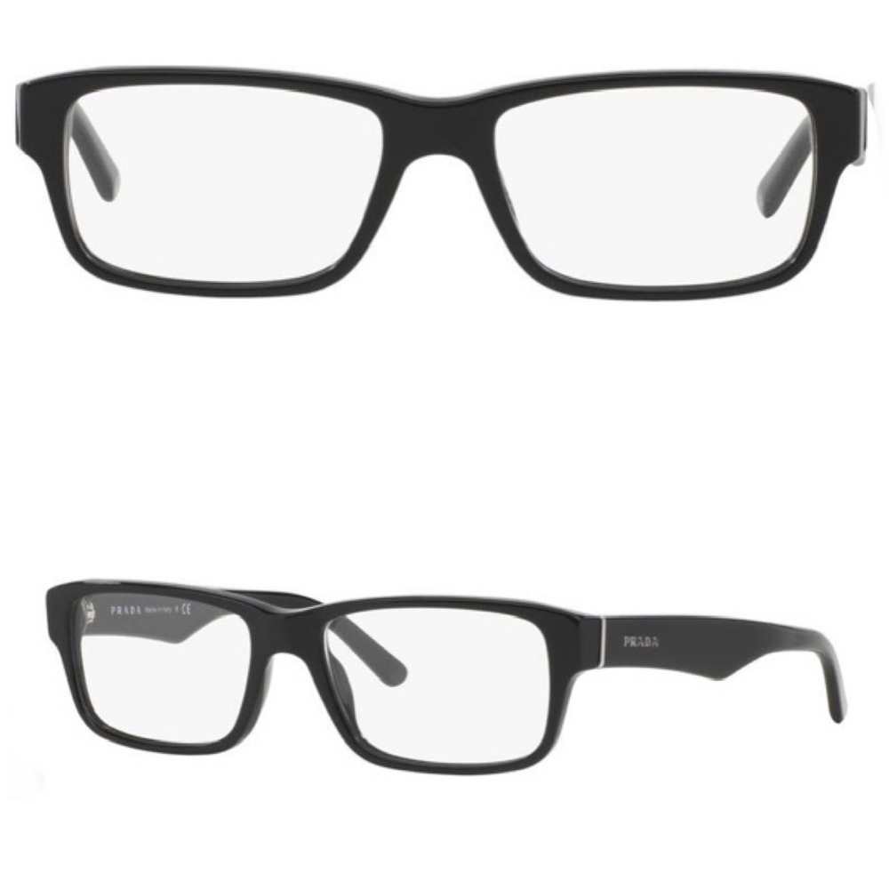 PRADA 55mm Rectangular Optical Glasses Black NEW … - image 1